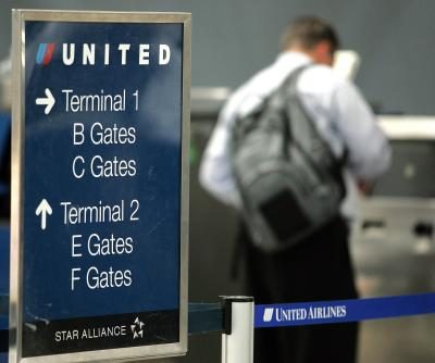 United Airlines à l'aéroport de signalisation