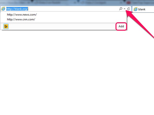 Bing est le moteur de recherche par défaut de Internet Explorer.