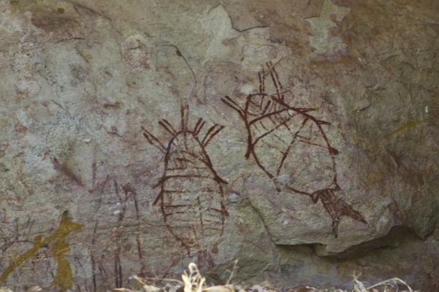 Illustrations d'art rupestre aborigènes d'Australie.