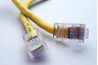 Un cordon Ethernet typique. Vient généralement en jaune, gris ou bleu.