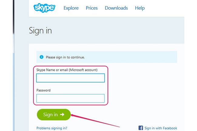 Si tu peux't remember the login information, click the Problems Signing In link.