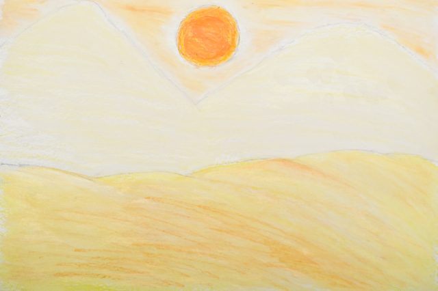 Comment dessiner le Soleil utilisant pastels à l'huile