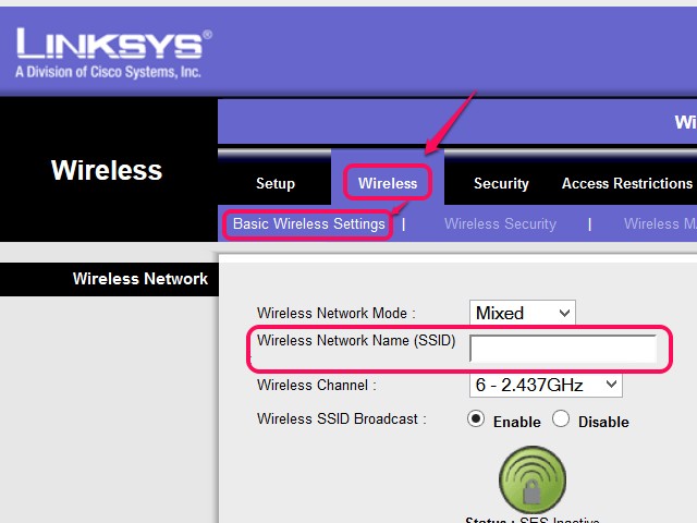 Vérifiez l'onglet sans fil pour les paramètres sans fil de base sur les routeurs Linksys