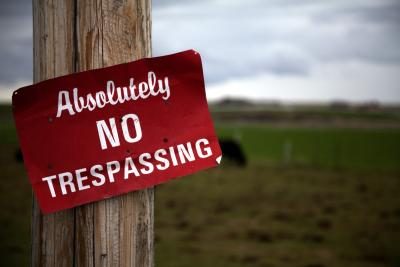 Aucun signe de Trespassing à la ferme