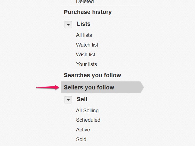 Articles de vendeurs suivis peuvent également apparaître sur votre page d'accueil eBay.