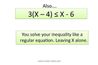 Résoudre l'inégalité comme une équation régulière