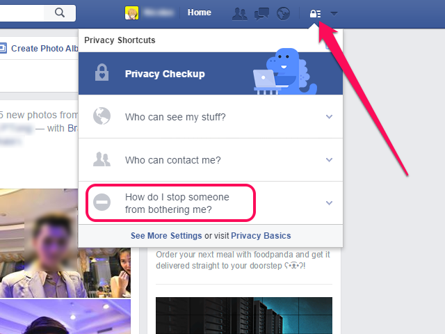 Vous pouvez ouvrir le menu de confidentialité de toute page sur Facebook.