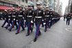 Marines américains marchant dans la Saint-Patrick's Day parade in New York City
